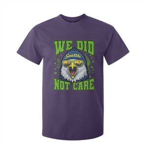 We Did Not Care Seattle Game Day T Shirt For Kid Bold Sarcastic Hawk City Skyline Sports Fan