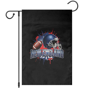 New England Athletic Helmet Graphic Paint Splatter Graphic Garden Flag Patriotic Game Day Sports Fan