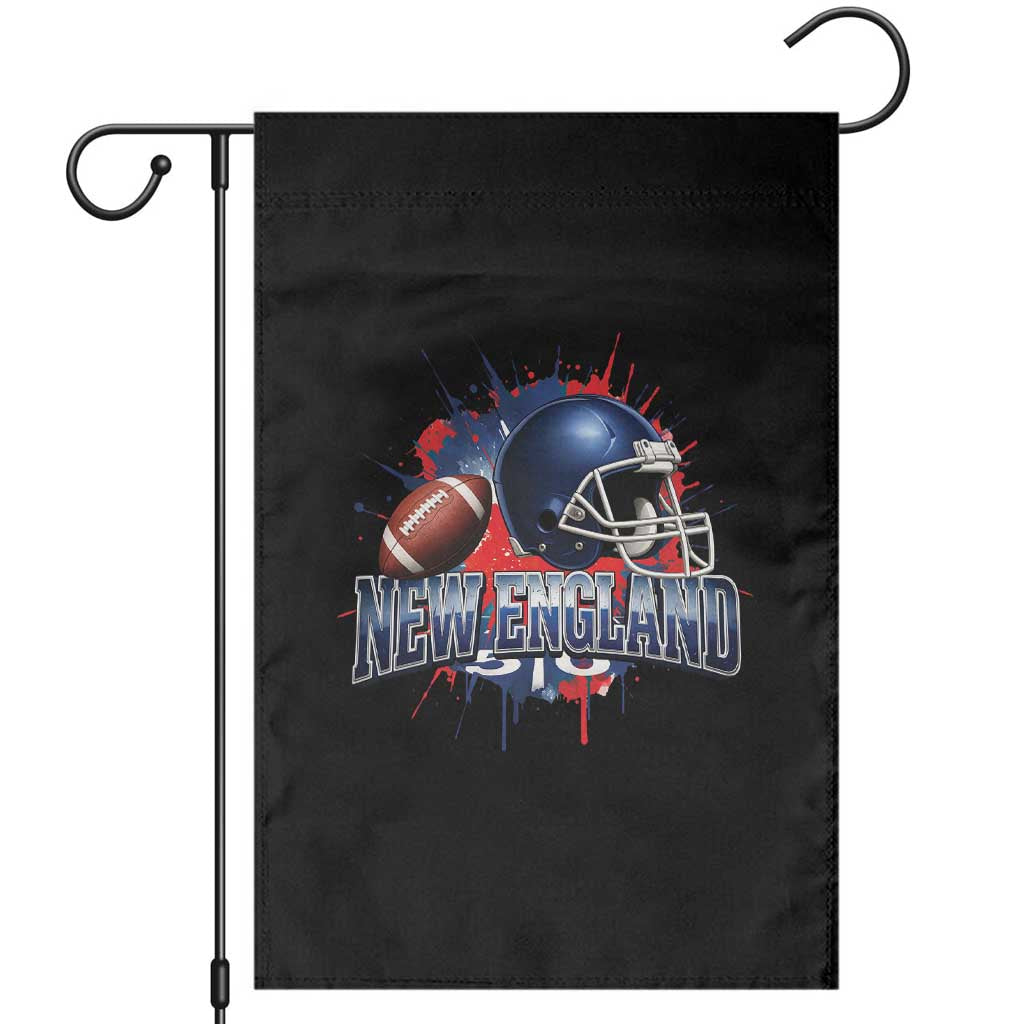 New England Athletic Helmet Graphic Paint Splatter Graphic Garden Flag Patriotic Game Day Sports Fan TS02 Black Print Your Wear