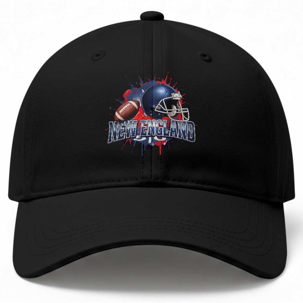 New England Athletic Helmet Graphic Paint Splatter Graphic Baseball Cap Patriotic Game Day Sports Fan TS02 Print Your Wear