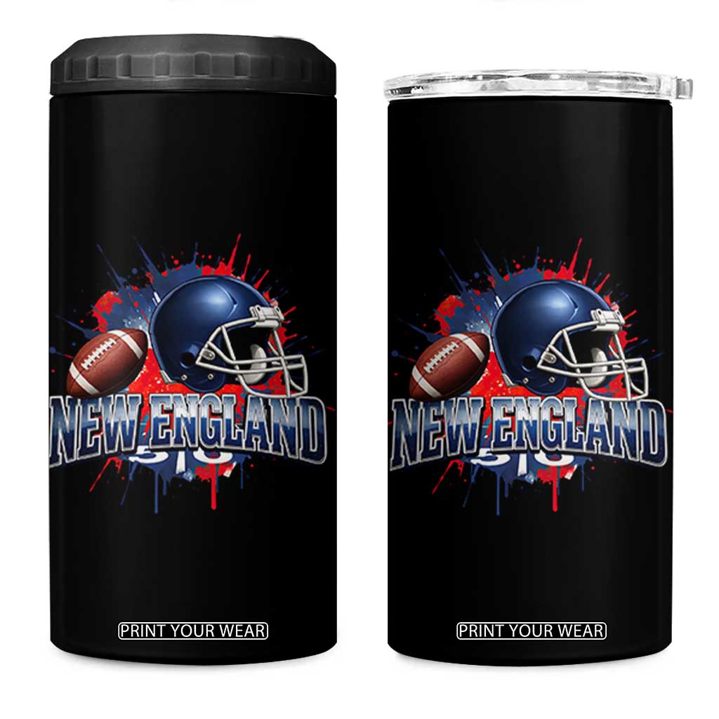 New England Athletic Helmet Graphic Paint Splatter Graphic 4 in 1 Can Cooler Tumbler Patriotic Game Day Sports Fan TS02 One Size: 16 oz Black Print Your Wear