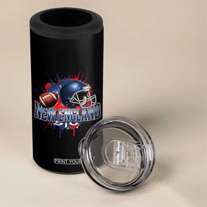New England Athletic Helmet Graphic Paint Splatter Graphic 4 in 1 Can Cooler Tumbler Patriotic Game Day Sports Fan