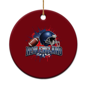 New England Athletic Helmet Graphic Paint Splatter Graphic Ceramic Ornament Patriotic Game Day Sports Fan