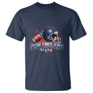 New England Athletic Helmet Graphic Paint Splatter Graphic T Shirt Patriotic Game Day Sports Fan