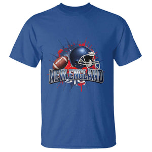 New England Athletic Helmet Graphic Paint Splatter Graphic T Shirt Patriotic Game Day Sports Fan