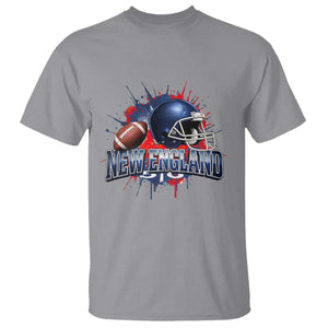 New England Athletic Helmet Graphic Paint Splatter Graphic T Shirt Patriotic Game Day Sports Fan