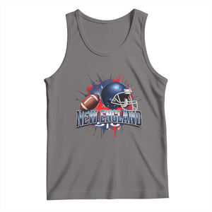New England Athletic Helmet Graphic Paint Splatter Graphic Tank Top Patriotic Game Day Sports Fan