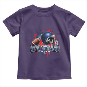New England Athletic Helmet Graphic Paint Splatter Graphic Toddler T Shirt Patriotic Game Day Sports Fan