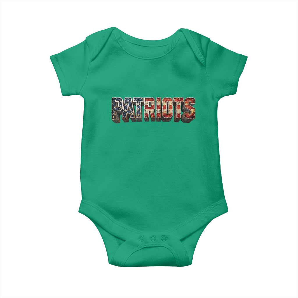 Patriotic American Flag Lettering Sports Graphic Baby Onesie Vintage Game Day Sports Fan