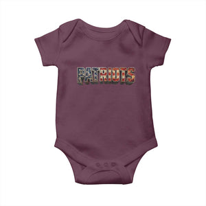 Patriotic American Flag Lettering Sports Graphic Baby Onesie Vintage Game Day Sports Fan