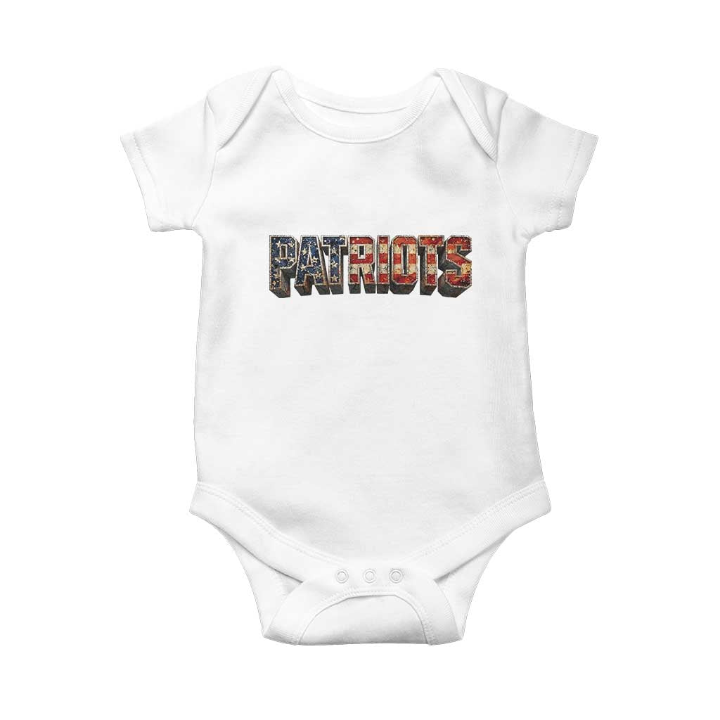 Patriotic American Flag Lettering Sports Graphic Baby Onesie Vintage Game Day Sports Fan
