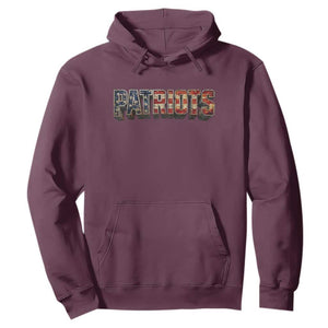 Patriotic American Flag Lettering Sports Graphic Hoodie Vintage Game Day Sports Fan
