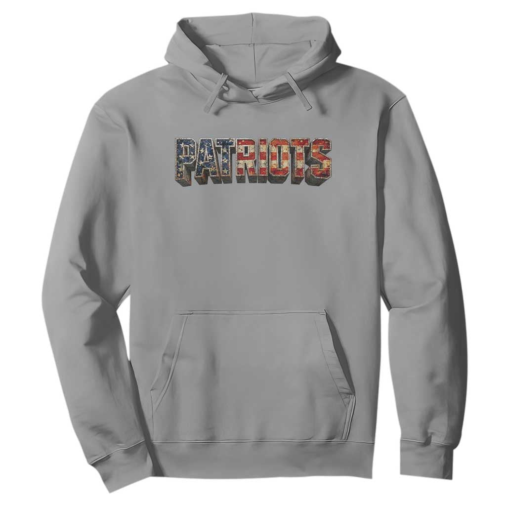 Patriotic American Flag Lettering Sports Graphic Hoodie Vintage Game Day Sports Fan