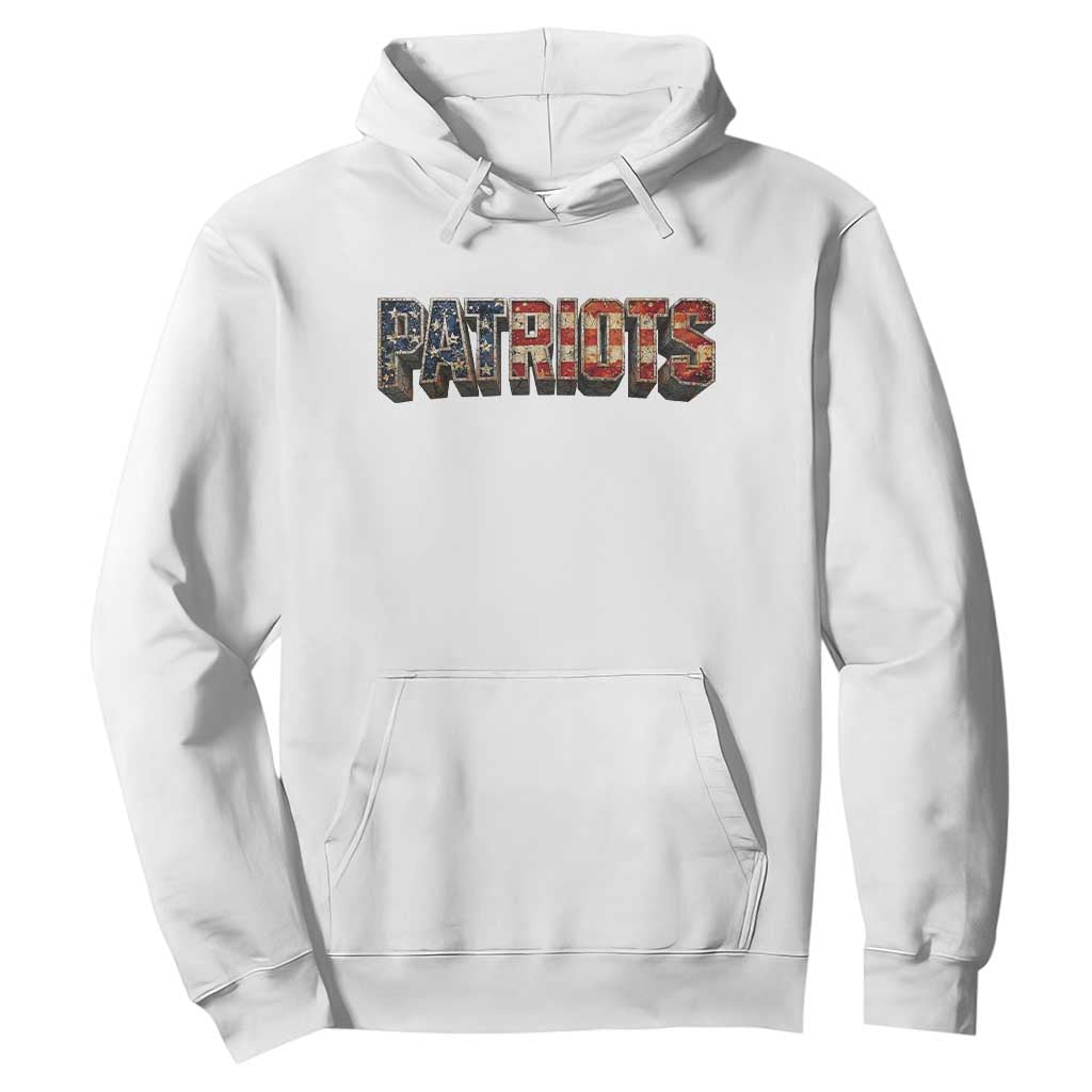 Patriotic American Flag Lettering Sports Graphic Hoodie Vintage Game Day Sports Fan