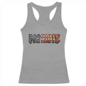 Patriotic American Flag Lettering Sports Graphic Racerback Tank Top Vintage Game Day Sports Fan