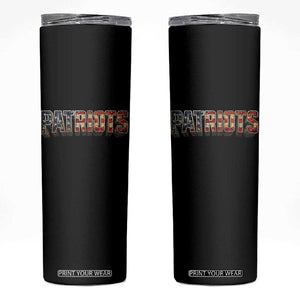 Patriotic American Flag Lettering Sports Graphic Skinny Tumbler Vintage Game Day Sports Fan