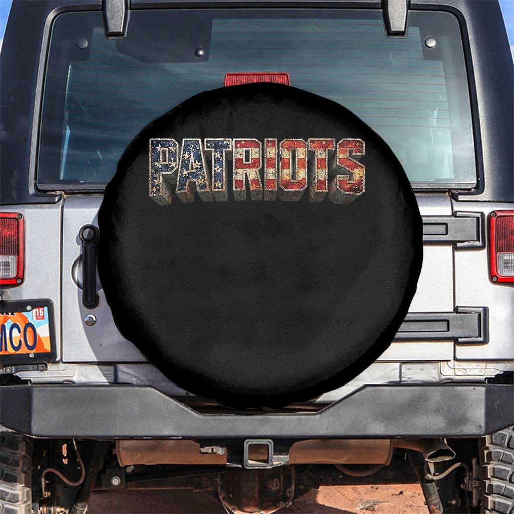Patriotic American Flag Lettering Sports Graphic Spare Tire Cover Vintage Game Day Sports Fan