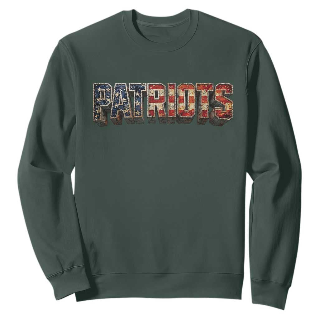 Patriotic American Flag Lettering Sports Graphic Sweatshirt Vintage Game Day Sports Fan