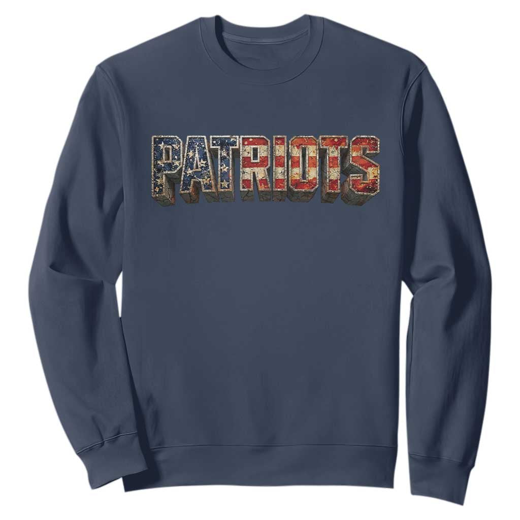 Patriotic American Flag Lettering Sports Graphic Sweatshirt Vintage Game Day Sports Fan