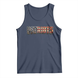 Patriotic American Flag Lettering Sports Graphic Tank Top Vintage Game Day Sports Fan