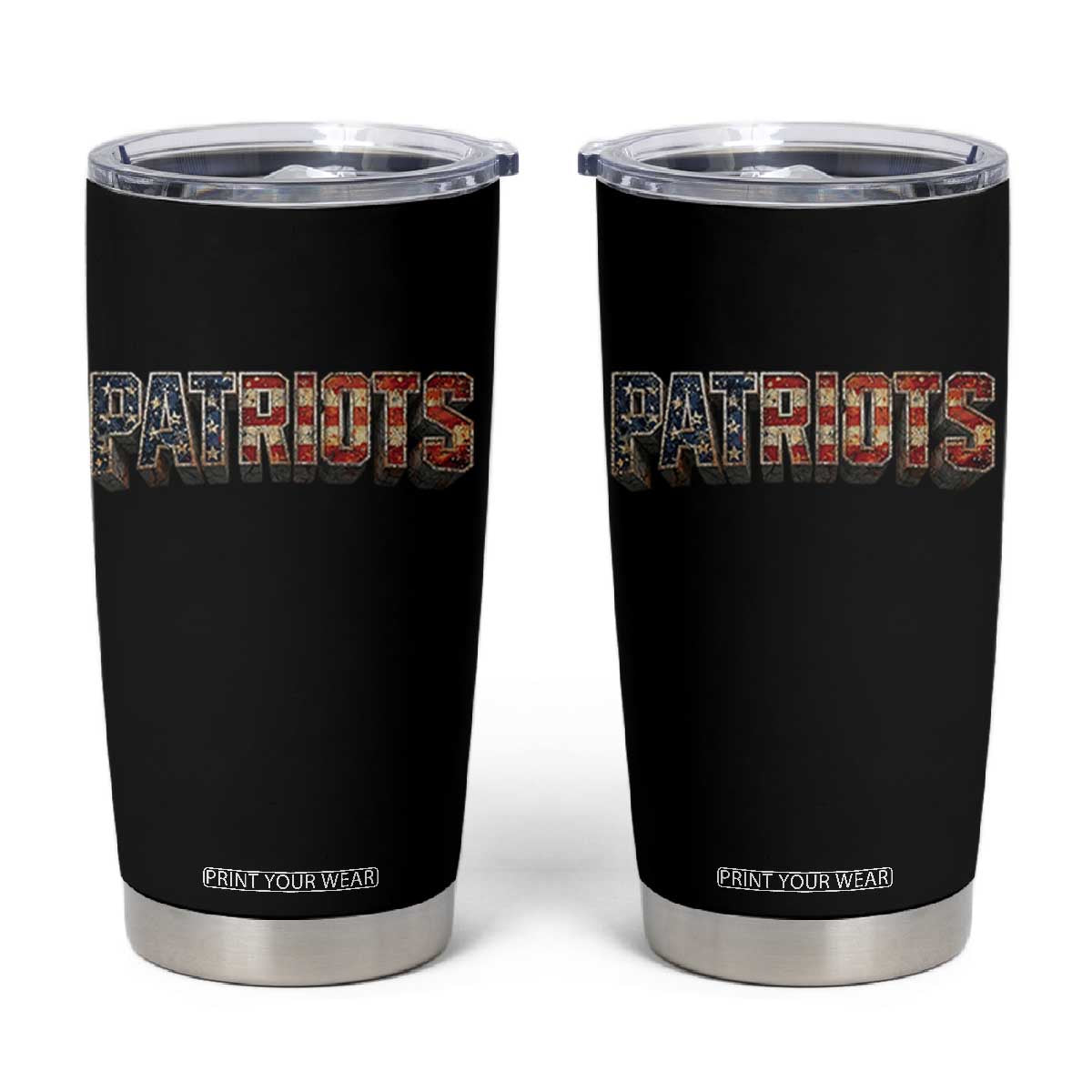 Patriotic American Flag Lettering Sports Graphic Tumbler Cup Vintage Game Day Sports Fan TS02 Black Print Your Wear