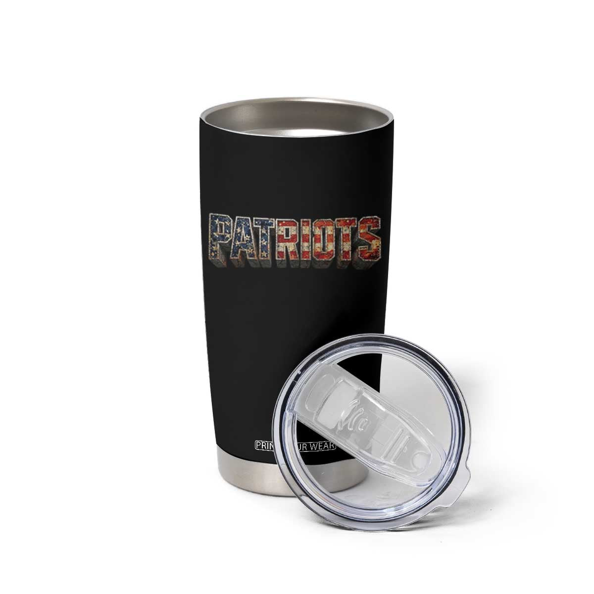 Patriotic American Flag Lettering Sports Graphic Tumbler Cup Vintage Game Day Sports Fan