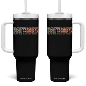 Patriotic American Flag Lettering Sports Graphic Tumbler With Handle Vintage Game Day Sports Fan