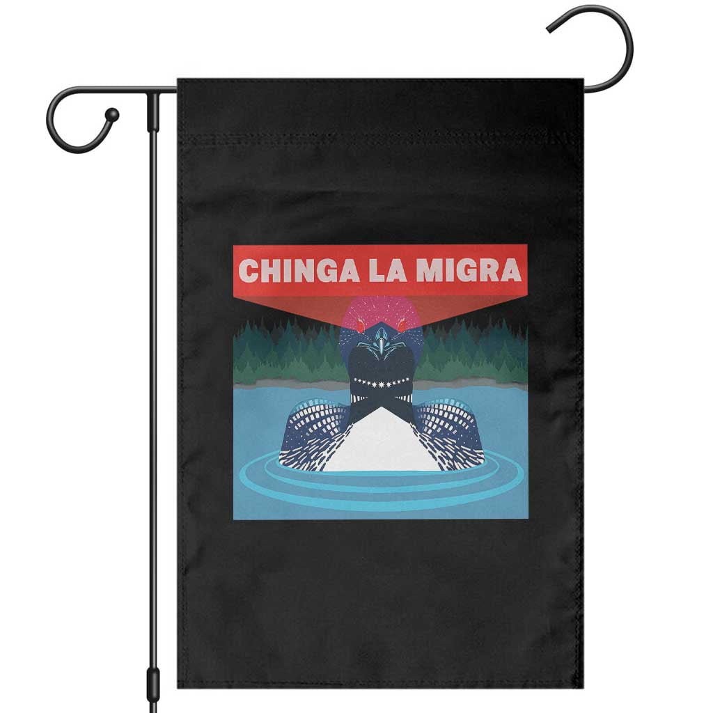 Chinga La Migra Red Eye Laser Loon Garden Flag Political Resist Ice Minnesota Protest TS02 Black Print Your Wear