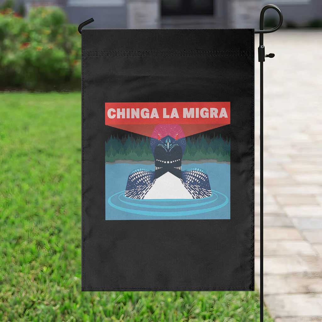 Chinga La Migra Red Eye Laser Loon Garden Flag Political Resist Ice Minnesota Protest TS02 Print Your Wear