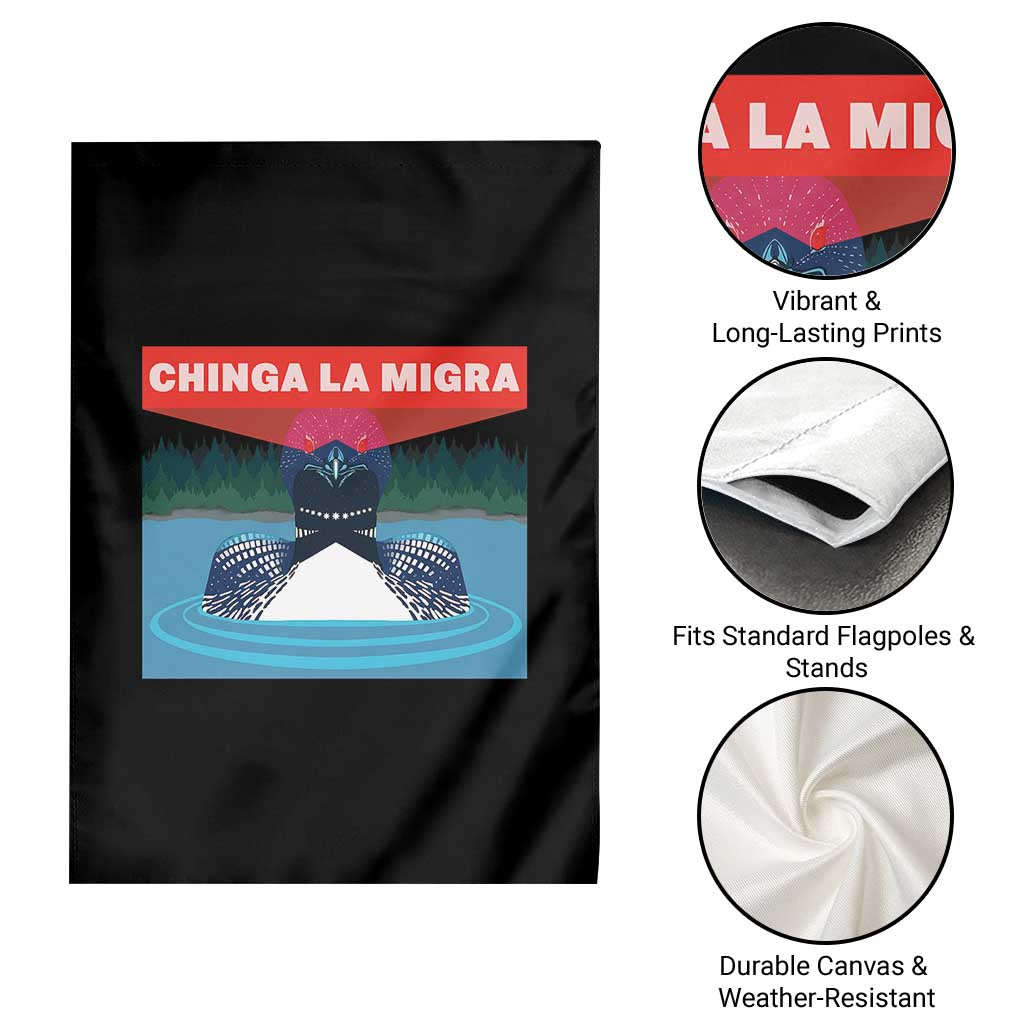 Chinga La Migra Red Eye Laser Loon Garden Flag Political Resist Ice Minnesota Protest TS02 Print Your Wear