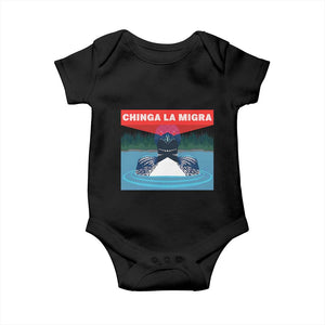 Chinga La Migra Red Eye Laser Loon Baby Onesie Political Resist Ice Minnesota Protest TS02 Black Print Your Wear