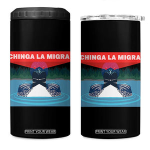 Chinga La Migra Red Eye Laser Loon 4 in 1 Can Cooler Tumbler Political Resist Ice Minnesota Protest TS02 One Size: 16 oz Black Print Your Wear