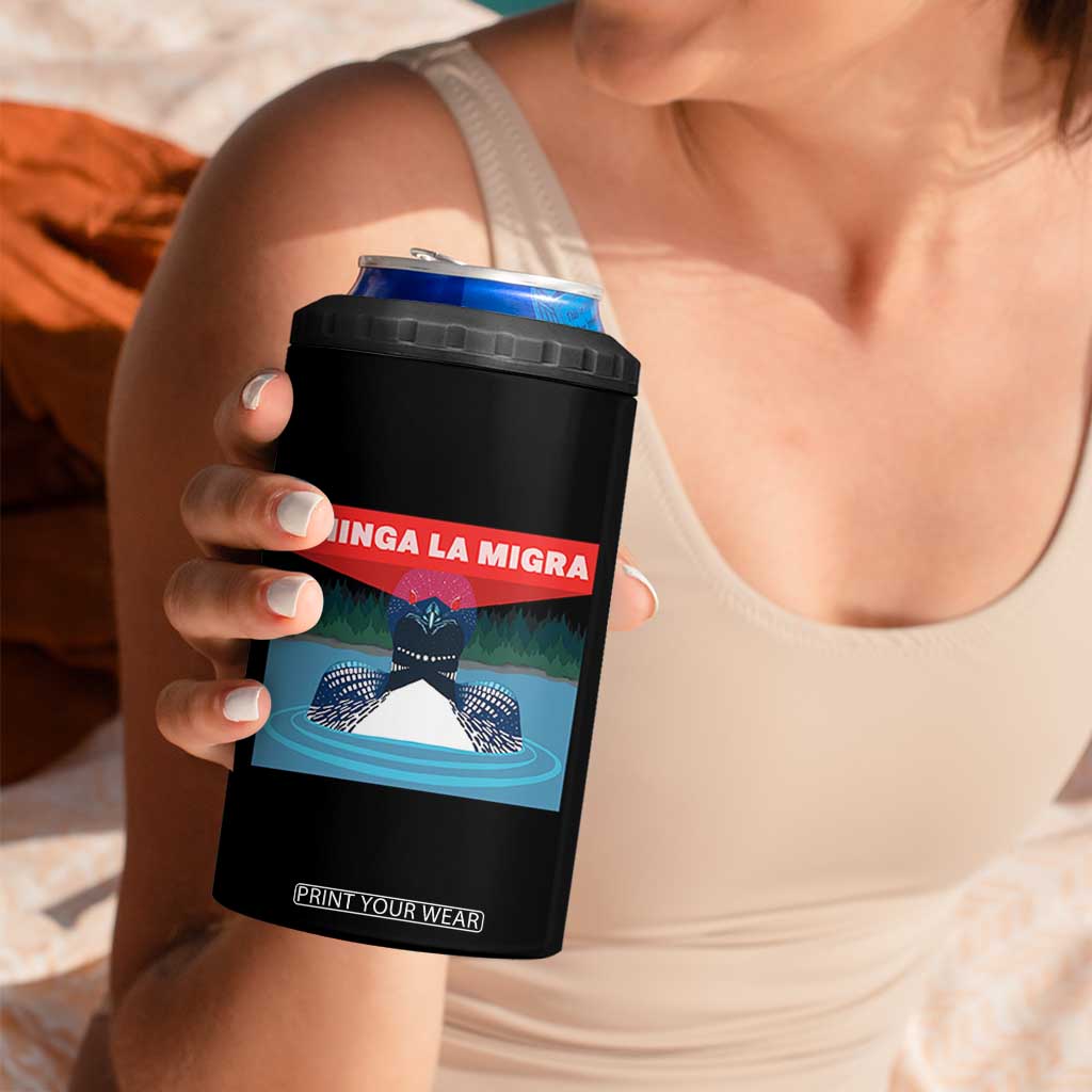 Chinga La Migra Red Eye Laser Loon 4 in 1 Can Cooler Tumbler Political Resist Ice Minnesota Protest TS02 Print Your Wear