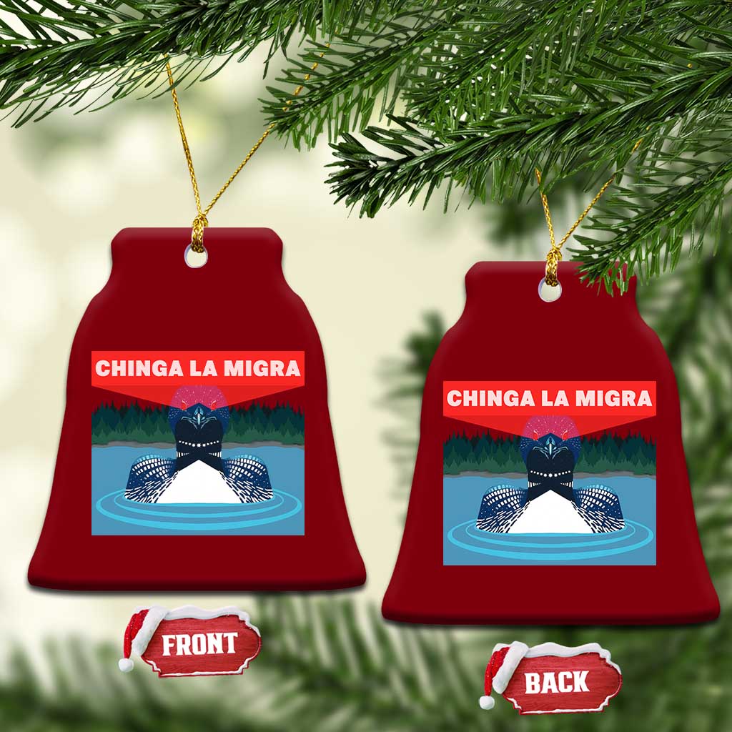 Chinga La Migra Red Eye Laser Loon Ceramic Ornament Political Resist Ice Minnesota Protest TS02 Print Your Wear