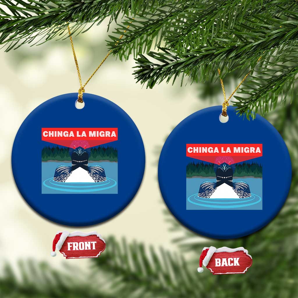 Chinga La Migra Red Eye Laser Loon Ceramic Ornament Political Resist Ice Minnesota Protest TS02 1pc Blue Print Your Wear