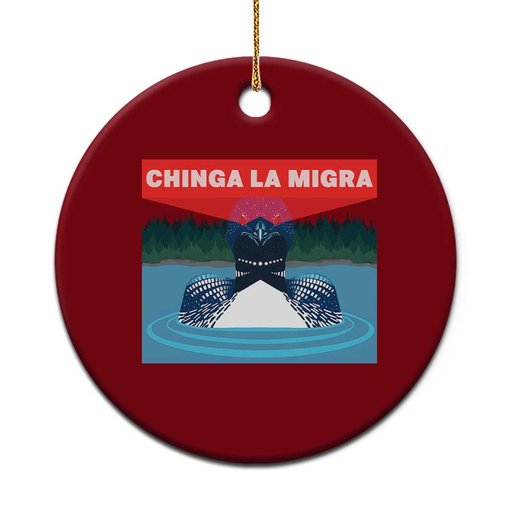 Chinga La Migra Red Eye Laser Loon Ceramic Ornament Political Resist Ice Minnesota Protest TS02 1pc Red Print Your Wear