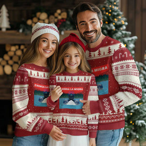 Chinga La Migra Red Eye Laser Loon Ugly Christmas Sweater Political Resist Ice Minnesota Protest TS02 Red Beige Print Your Wear