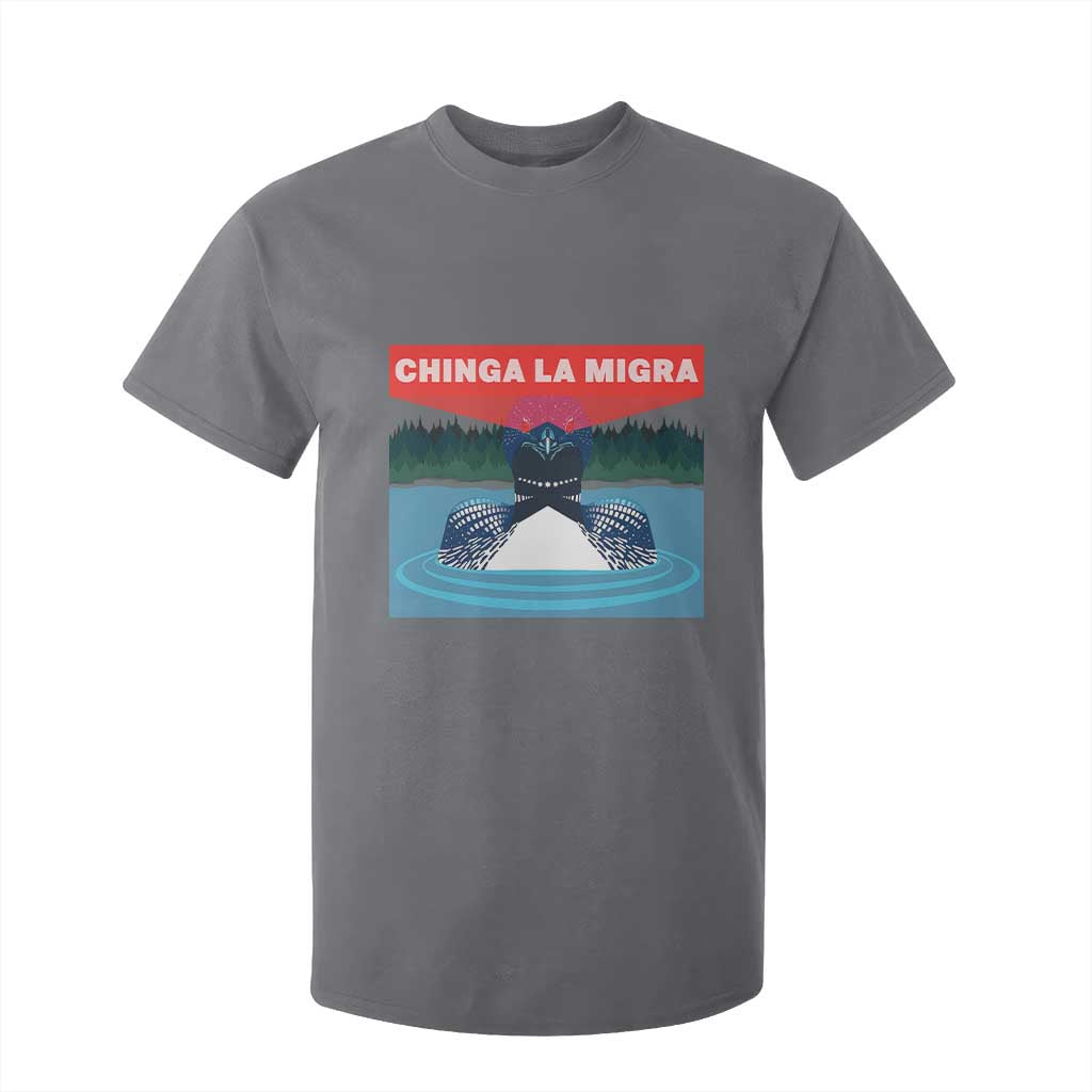 Chinga La Migra Red Eye Laser Loon T Shirt For Kid Political Resist Ice Minnesota Protest TS02 Charcoal Print Your Wear