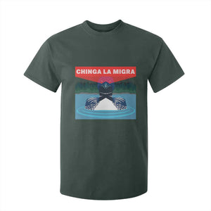 Chinga La Migra Red Eye Laser Loon T Shirt For Kid Political Resist Ice Minnesota Protest TS02 Dark Forest Green Print Your Wear