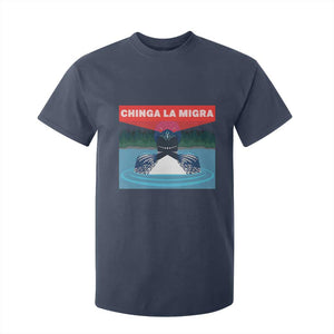 Chinga La Migra Red Eye Laser Loon T Shirt For Kid Political Resist Ice Minnesota Protest TS02 Navy Print Your Wear