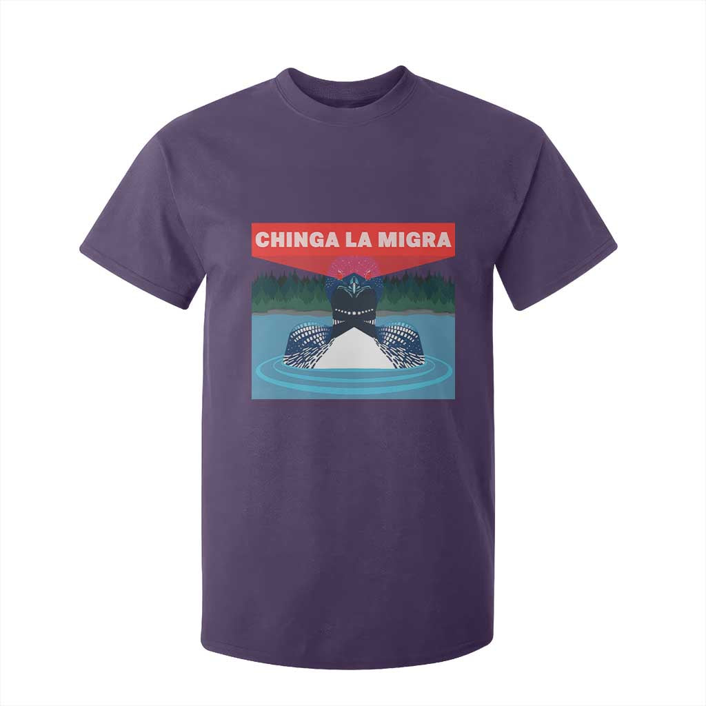 Chinga La Migra Red Eye Laser Loon T Shirt For Kid Political Resist Ice Minnesota Protest TS02 Purple Print Your Wear