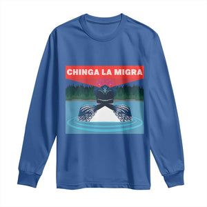 Chinga La Migra Red Eye Laser Loon Long Sleeve Shirt Political Resist Ice Minnesota Protest TS02 Royal Blue Print Your Wear