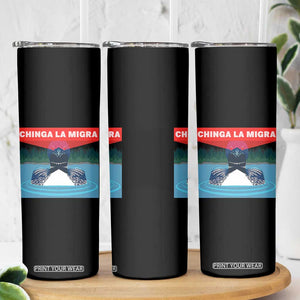 Chinga La Migra Red Eye Laser Loon Skinny Tumbler Political Resist Ice Minnesota Protest TS02 Print Your Wear