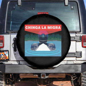 Chinga La Migra Red Eye Laser Loon Spare Tire Cover Political Resist Ice Minnesota Protest TS02 No hole Black Print Your Wear