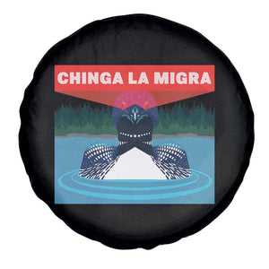 Chinga La Migra Red Eye Laser Loon Spare Tire Cover Political Resist Ice Minnesota Protest TS02 Print Your Wear