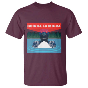 Chinga La Migra Red Eye Laser Loon T Shirt Political Resist Ice Minnesota Protest TS02 Maroon Print Your Wear