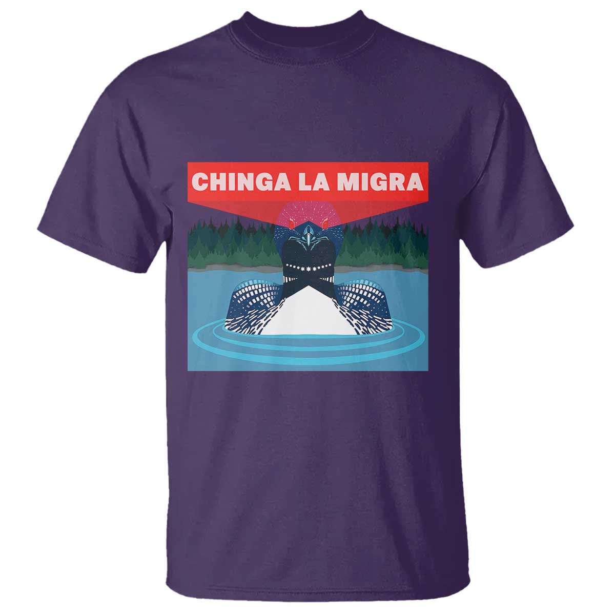 Chinga La Migra Red Eye Laser Loon T Shirt Political Resist Ice Minnesota Protest TS02 Purple Print Your Wear