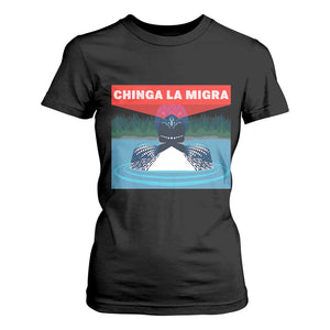 Chinga La Migra Red Eye Laser Loon T Shirt For Women Political Resist Ice Minnesota Protest TS02 Black Print Your Wear