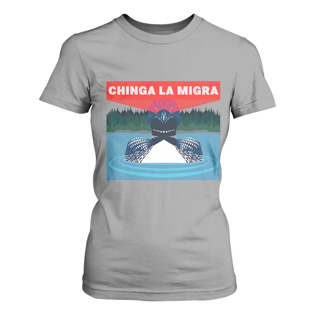 Chinga La Migra Red Eye Laser Loon T Shirt For Women Political Resist Ice Minnesota Protest TS02 Sport Gray Print Your Wear