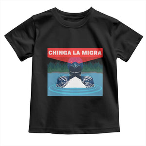 Chinga La Migra Red Eye Laser Loon Toddler T Shirt Political Resist Ice Minnesota Protest TS02 Black Print Your Wear
